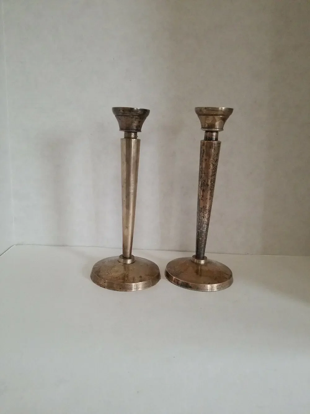 Pottery Barn Pair Of Silverplated 8.5